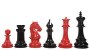 Chess Pieces in Black & Red Painted Wood (4.4" King) - Slightly Imperfect Series | Chessbazaar
