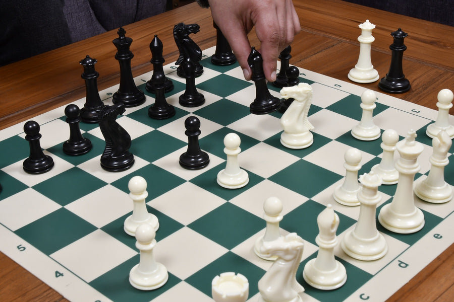 Chess Master Staunton Plastic Pieces Black & Ivory White 3.8" King