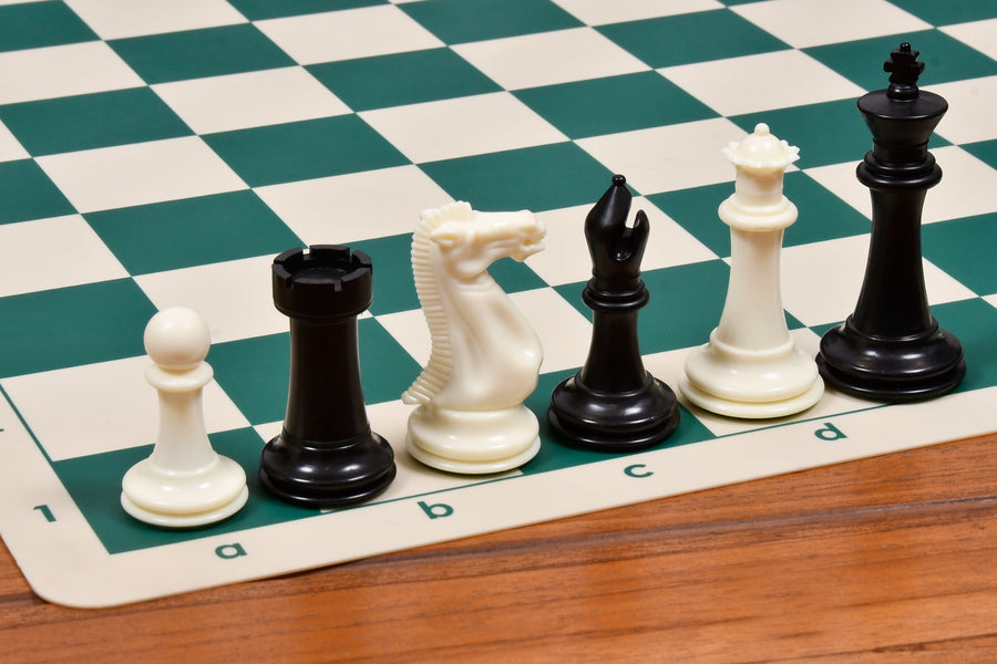 Chess Master Staunton Plastic Pieces Black & Ivory White 3.8" King