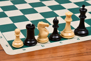 The Professional Staunton Series Chess Pieces in Black Dyed & Natural White Solid Plastic - 3.75" King By Chessbazaar