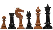 Chess Pieces Black & Brown Painted Wood 3.8" - Slightly Imperfect