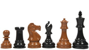 Chess Pieces Black & Brown Painted Wood 3.7" - Slightly Imperfect