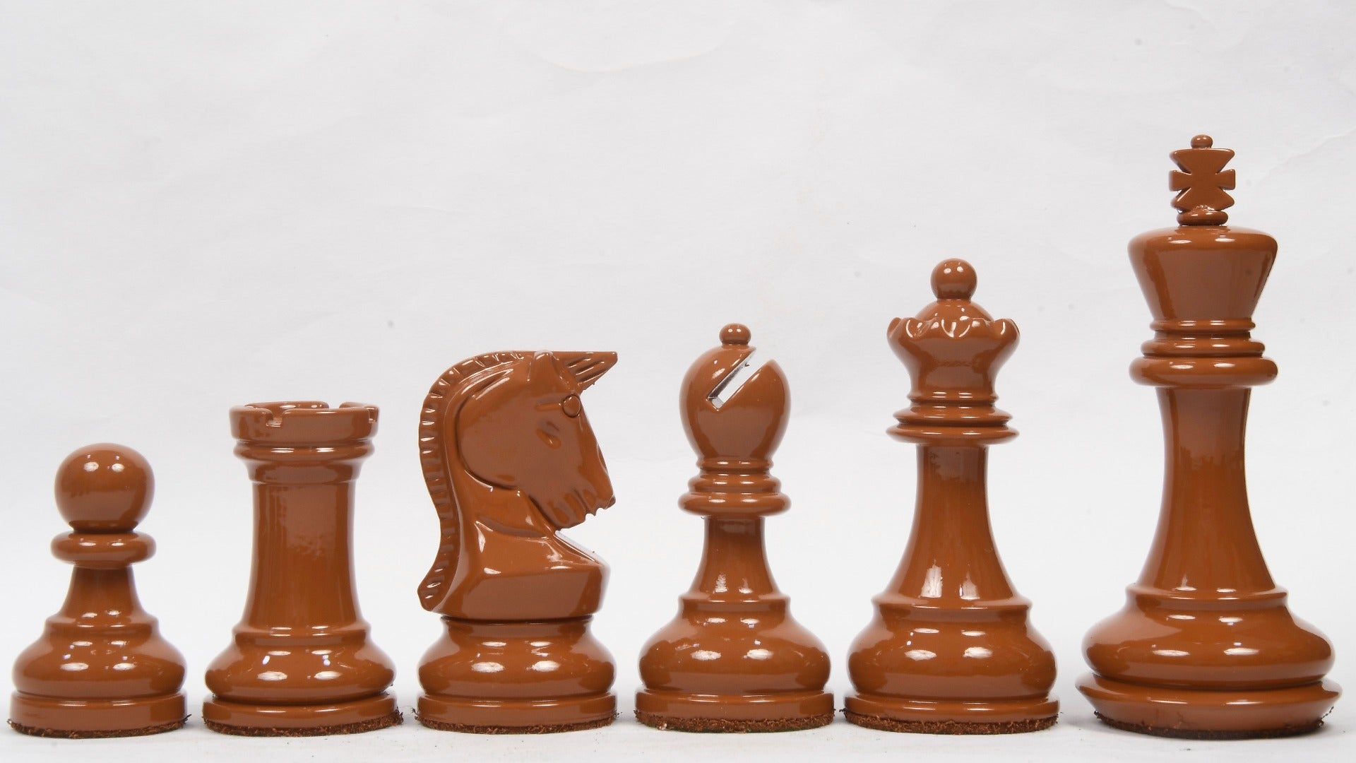 Chess Pieces in Black & Brown Painted Wood (3.8" King) - Slightly Imperfect | Chessbazaar