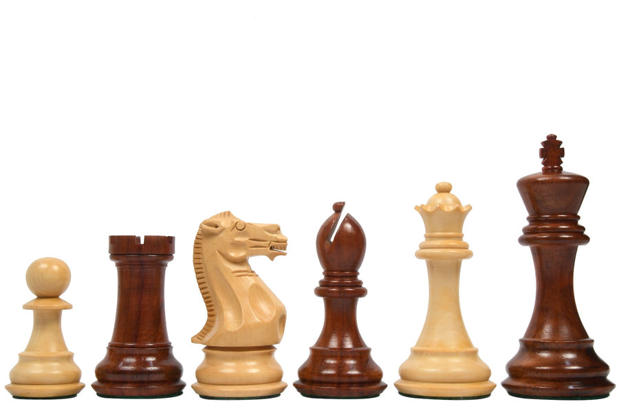 Honour of Staunton (HOS) Series Weighted Chess Pieces in Bud Rose Wood & Box Wood - 4.0" King with Chess Board and Storage Box