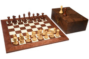 Honour of Staunton (HOS) Series Weighted Chess Pieces in Bud Rose Wood & Box Wood - 4.0" King with Chess Board and Storage Box