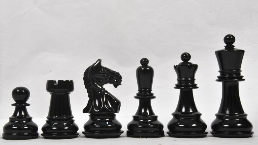 Chess Pieces Black & White Painted Wood 3.6" - Slightly Imperfect