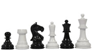 Chess Pieces Black & White Painted Wood 3.6" - Slightly Imperfect