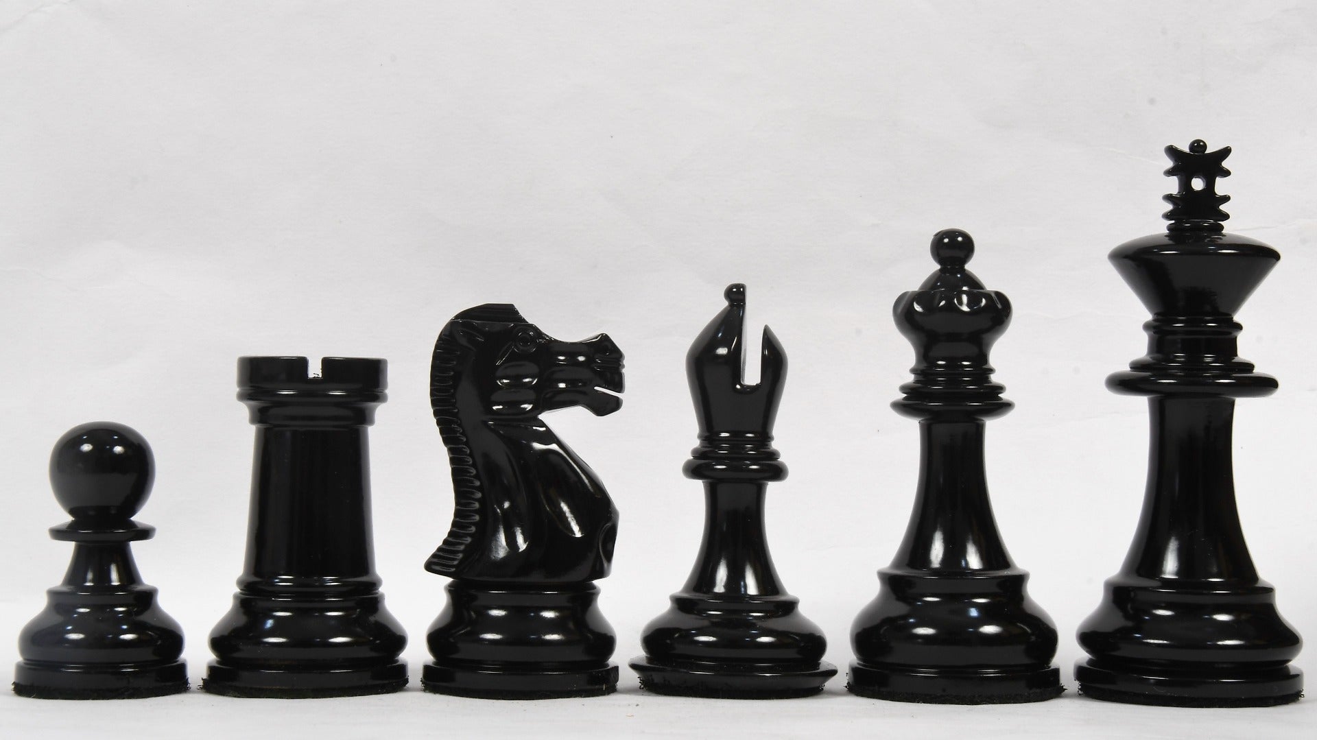 Chess Pieces Black & White Painted Wood 3.9" - Slightly Imperfect
