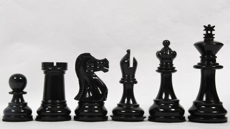 Chess Pieces Black & White Painted Wood 3.9" - Slightly Imperfect