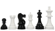 Chess Pieces Black & White Painted Wood 3.9" - Slightly Imperfect