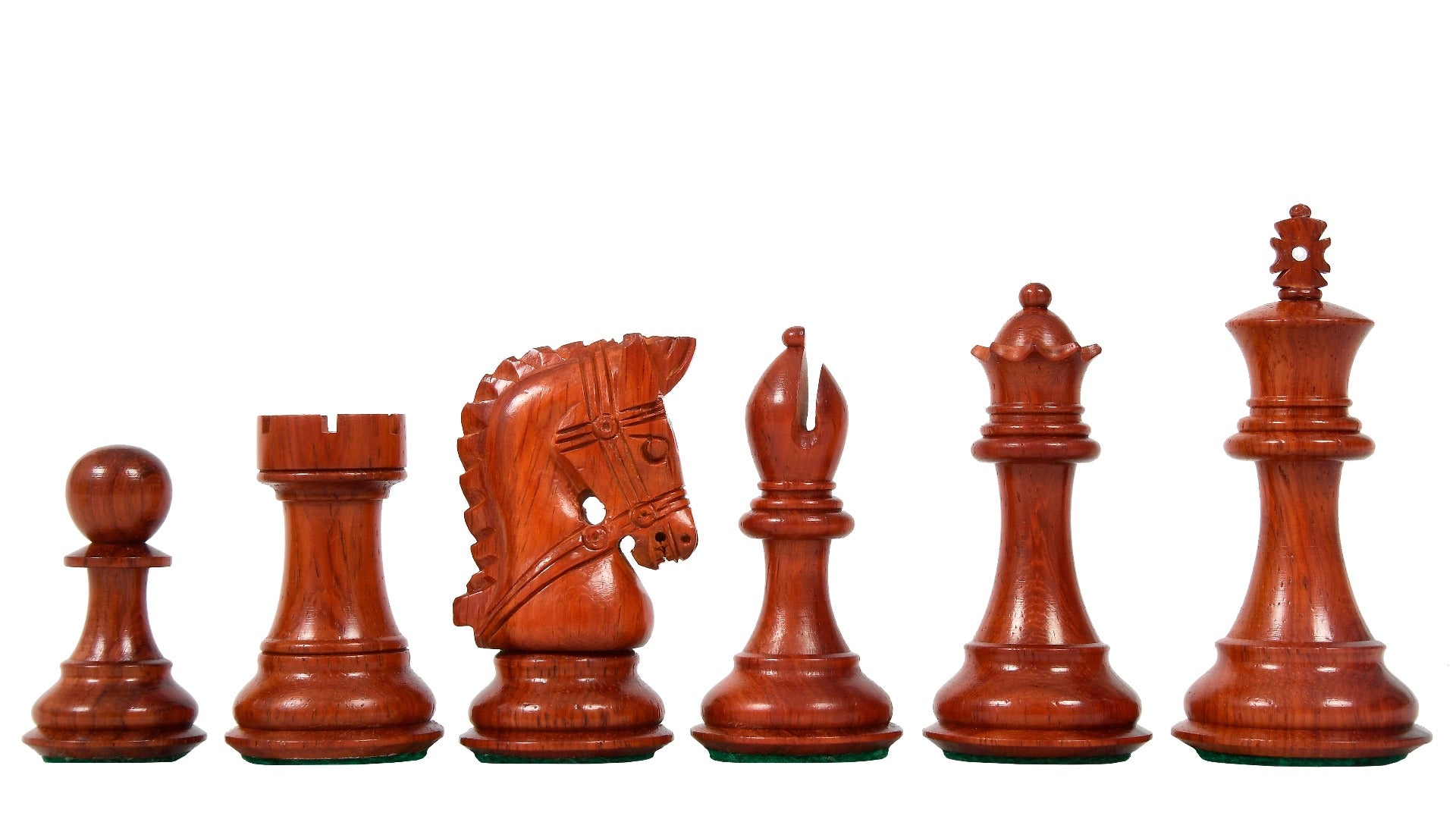 The Bridle Series Wooden Chess Pieces in Bud Rose & Box Wood - 3.58" King