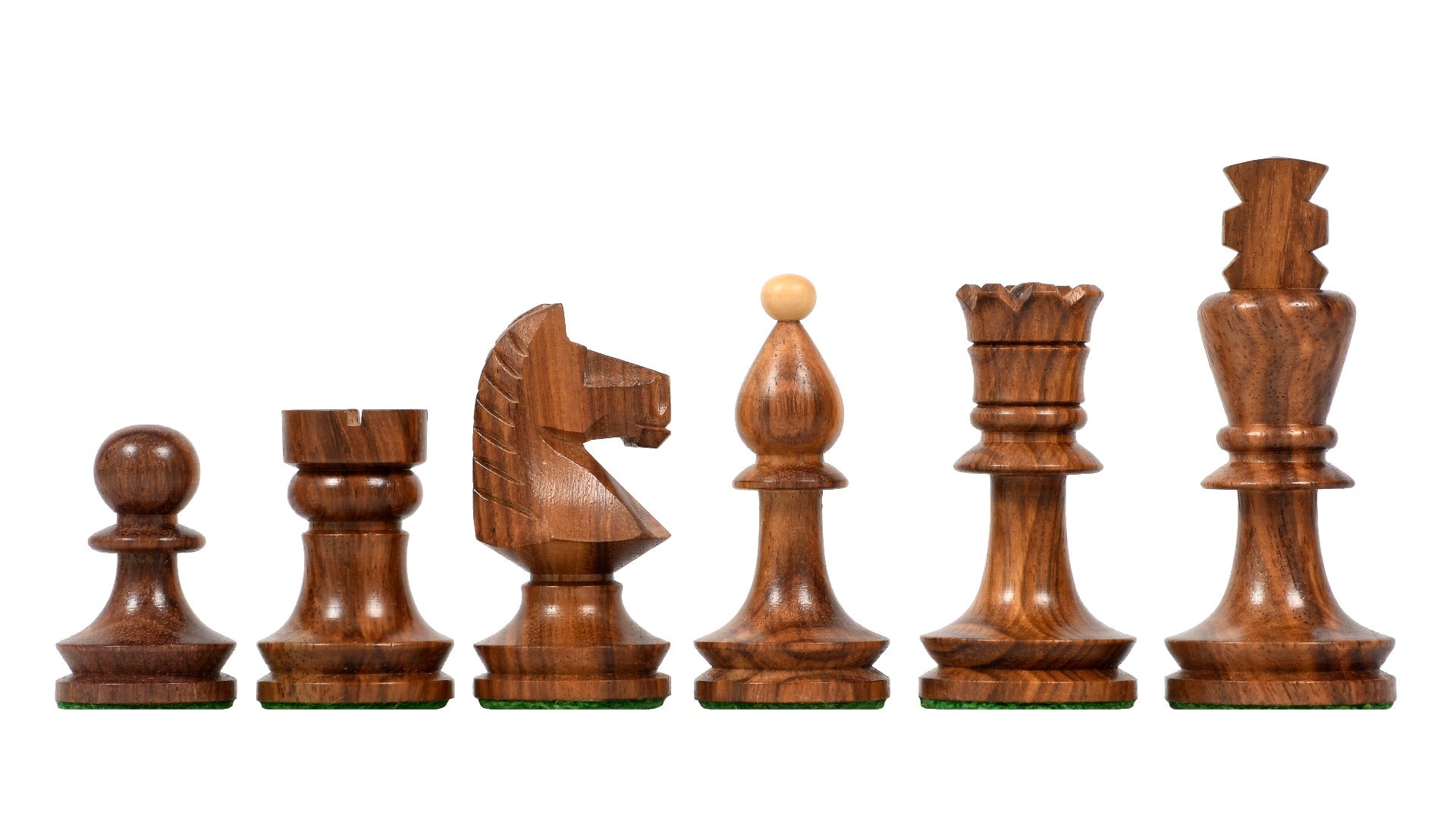 Reproduced Romanian-Hungarian National Tournament Chess Pieces in Sheesham & Boxwood - 3.8" King