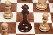 Alban Series Wooden Chess Pieces in Bud Rose Wood & Box Wood - 4.0" King with Chess Board