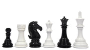 Chess Pieces in White & Black Painted Boxwood (4.4" King) - Slightly Imperfect | Chessbazaar