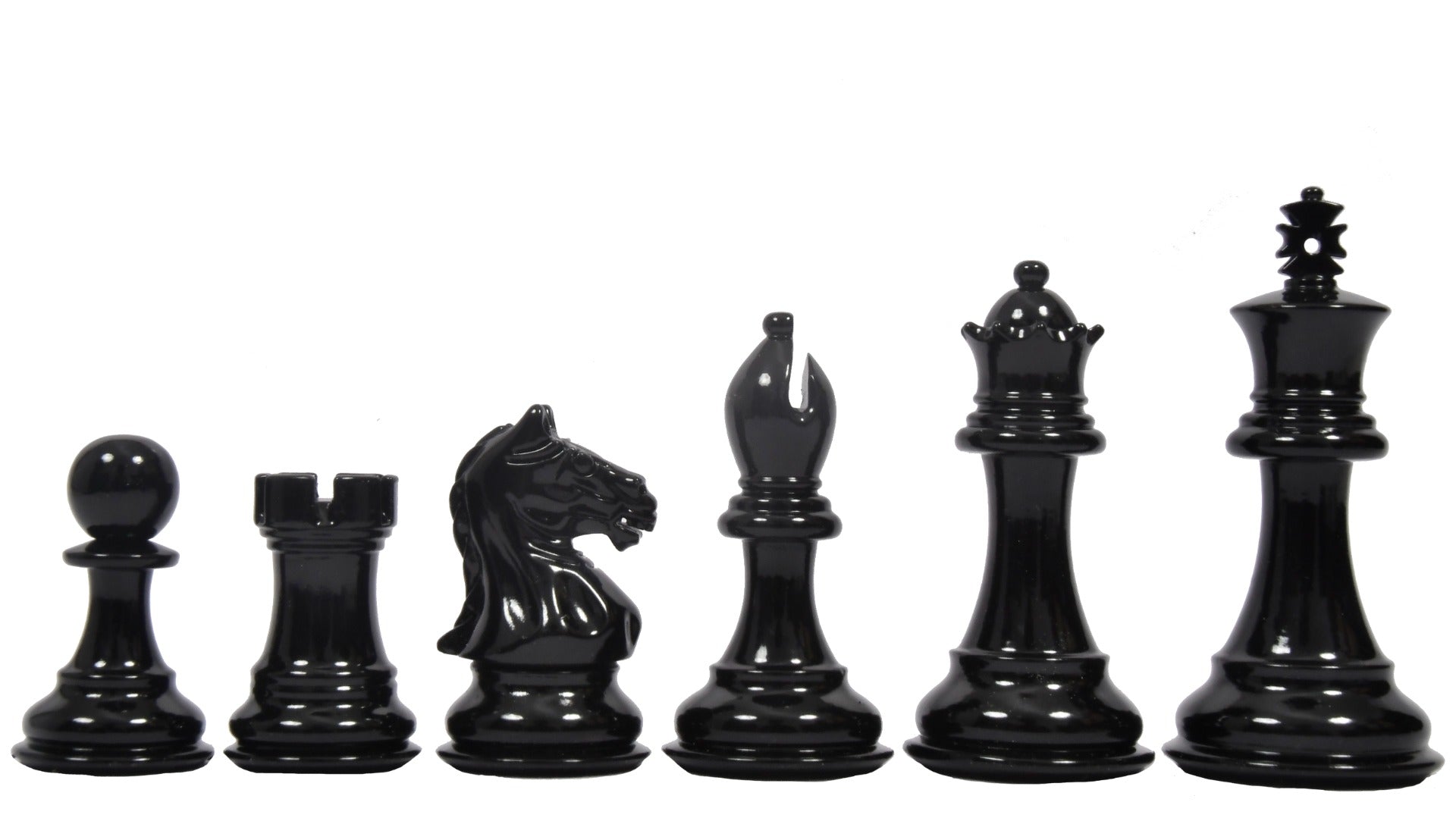 Chess Pieces in Black & White Painted Boxwood (3.5" King) - Slightly Imperfect | Chessbazaar