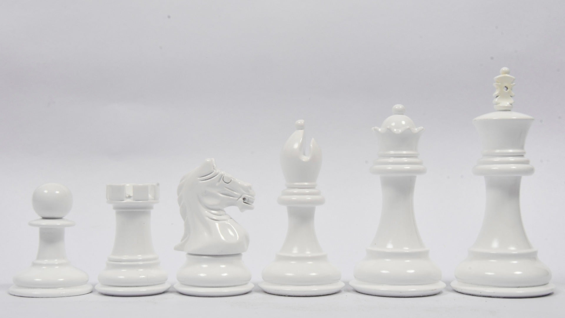 Chess Pieces in Black & White Painted Boxwood (3.5" King) - Slightly Imperfect | Chessbazaar