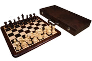 Fierce Knight Series Chess Pieces in Rosewood & Boxwood - 4.1" King with Box & Board