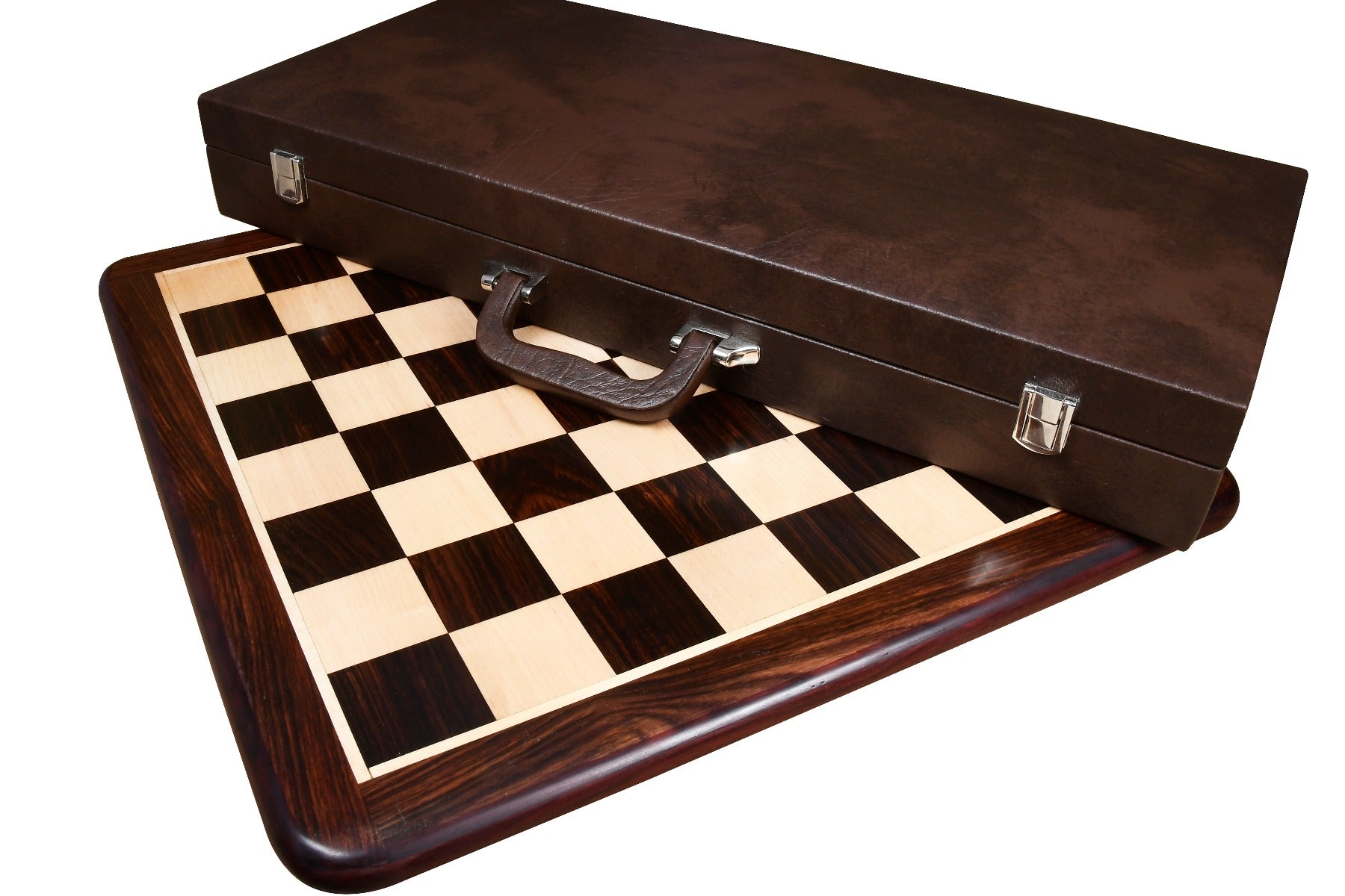 Fierce Knight Series Chess Pieces in Rosewood & Boxwood - 4.1" King with Box & Board