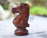 The Beautiful Staunton Series Knights Chess Piece in Bud Rose Wood / Paper Weight -3.5" Height