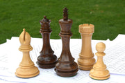 Combo of King, Queen, Bishop, Rook & Pawn Chess Pieces in Box Wood & Sheesham - 6.29" King.
