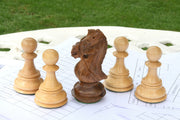 Combo of Knight & Pawns Chess Pieces in Sheesham & Box Wood - 4.52" Knight.
