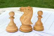 Combo of Knight & Pawns Chess Pieces in Box Wood - 4.52" Knight.