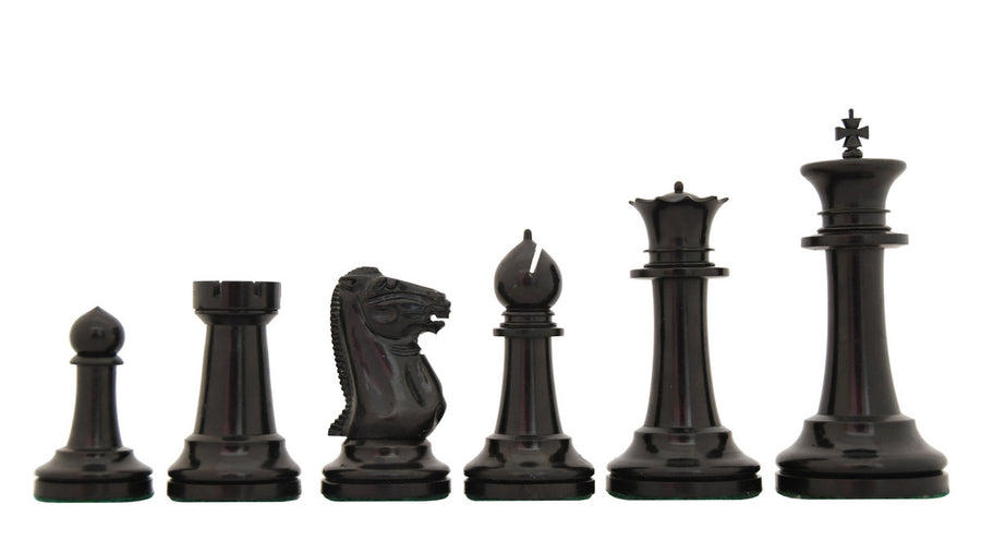 Repro 1849 Cooke Staunton Pattern Camel Bone Chess Set in Black Dyed & Bleached White - 4.0" King w/ FREE Storage testing