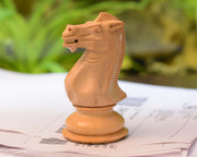 The Giant Monstrous Series Knight Chess Piece in Box Wood Paper Weight -4.3" Height.