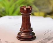 The Giant Monstrous Series Rook Chess Piece in Bud Rose Wood Paper Weight - 3.8" Height.