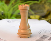 The Giant Monstrous Series Rook Chess Piece in Box Wood Paper Weight - 4.3" Height.