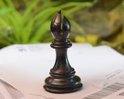 The Giant Monstrous Series Bishop Chess Piece in Ebony Wood Paper Weight - 4.5" Height.