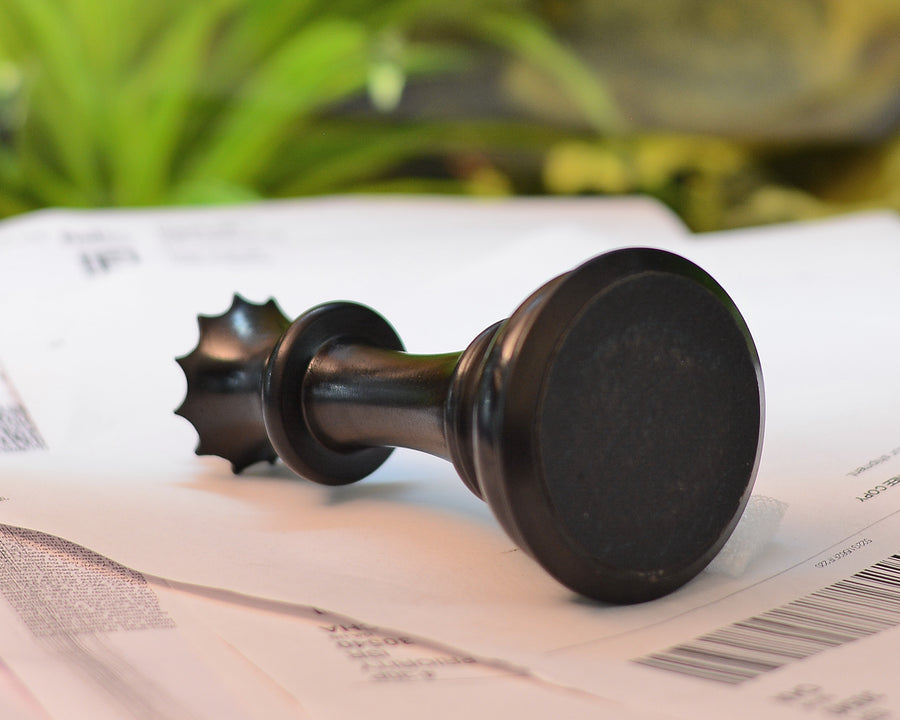 The Giant Monstrous Series Queen Chess Piece in Ebony Wood Paper Weight - 5.0" Height.