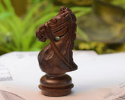 The Giant Monstrous Series Knight Chess Piece in Sheesham Wood Paper Weight -4.8" Height.