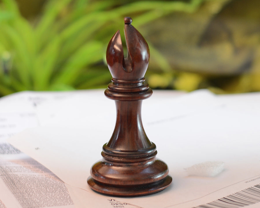 The Giant Monstrous Series Bishop Chess Piece in Bud Rose Wood Paper Weight - 4.5" Height.