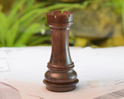 The Giant Monstrous Series Rook Chess Piece in Sheesham Wood Paper Weight - 4.3" Height