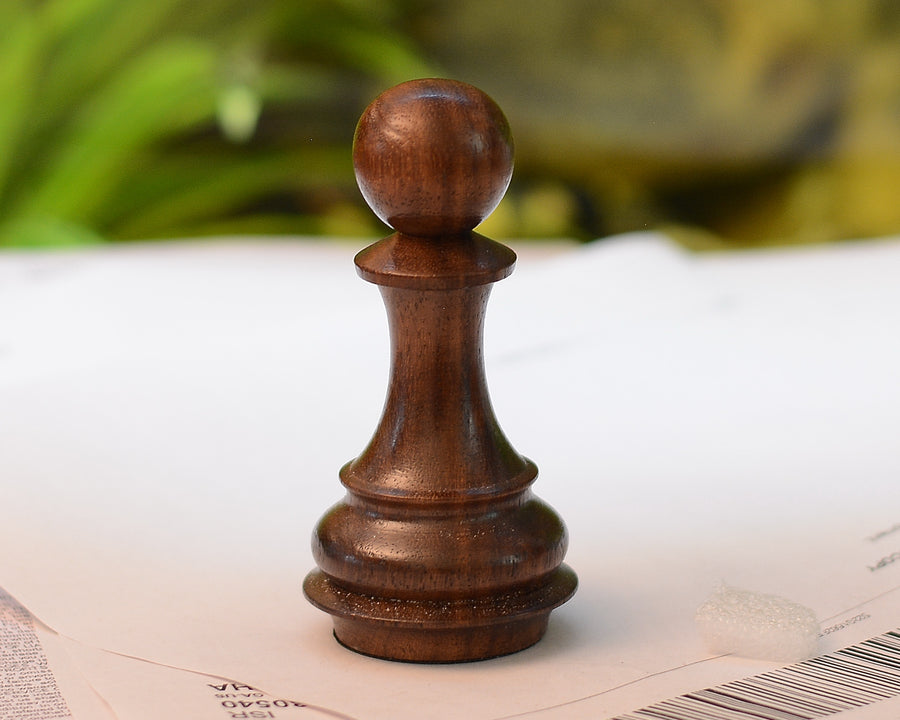 The Giant Monstrous Series Pawn Chess Piece in Sheesham Wood Paper Weight - 3.7" Height.