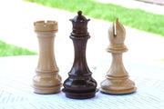 Combo of Paperweight Rook, Bishop & Queen Chess Pieces in Box Wood & Bud Rosewood - 5.1" Queen