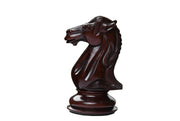 The CB Giant Monstrous Series Knight Chess Piece in Bud Rose Wood / Paper Weight -4.21" Height.