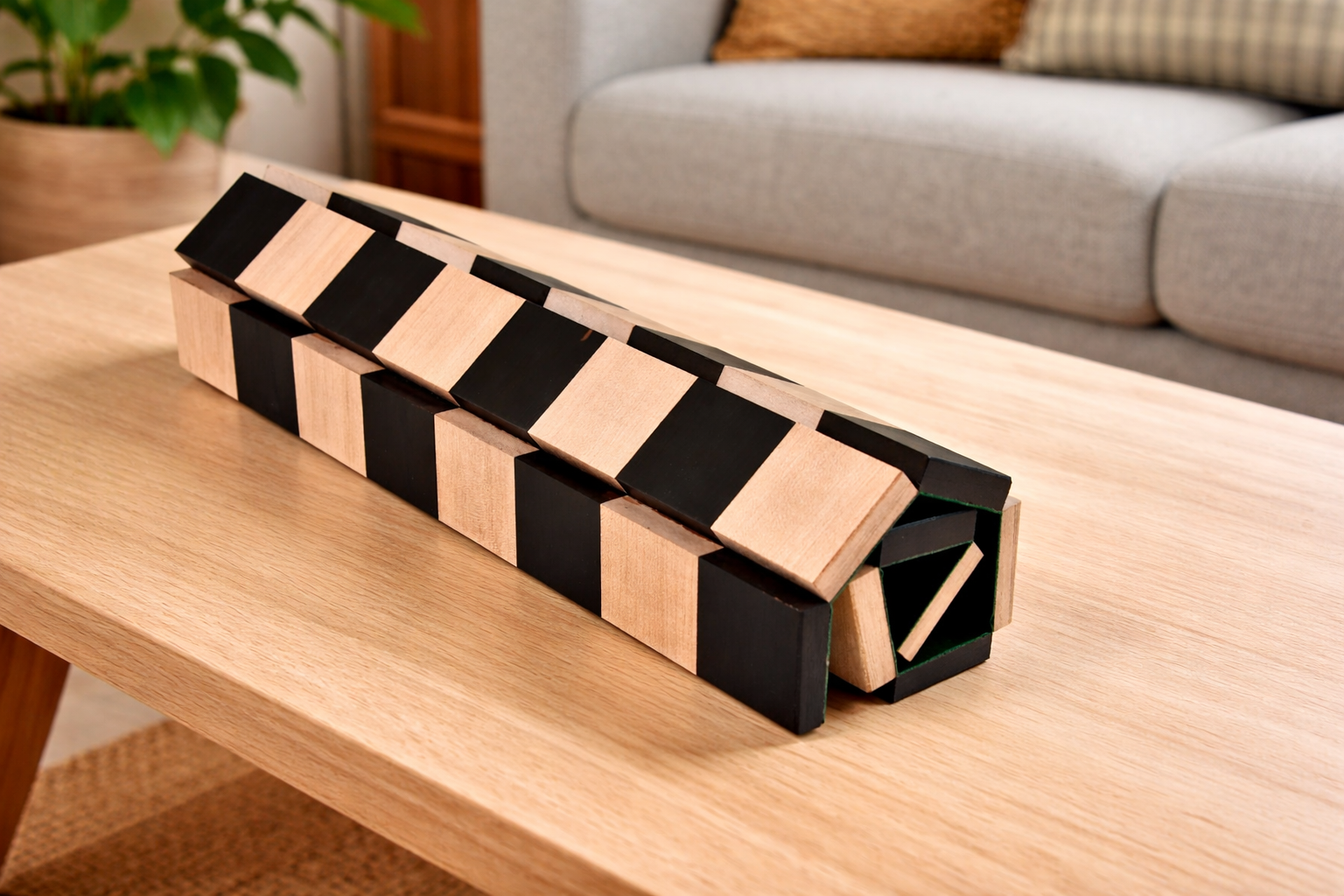 Folding Solid Wood Chess Board in Ebony Wood & Maple Wood - 12.5" - 40mm