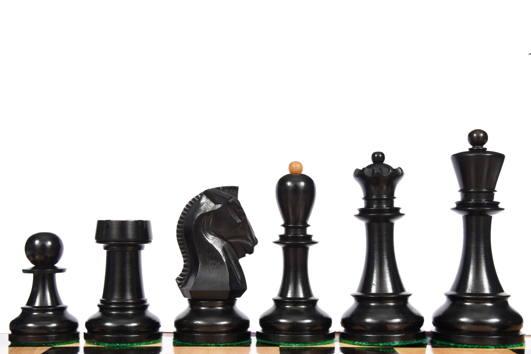 1950 Dubrovnik Bobby Fischer Weighted Chess Pieces in Ebony Wood (4.25" King) | CHESSBAZAAR