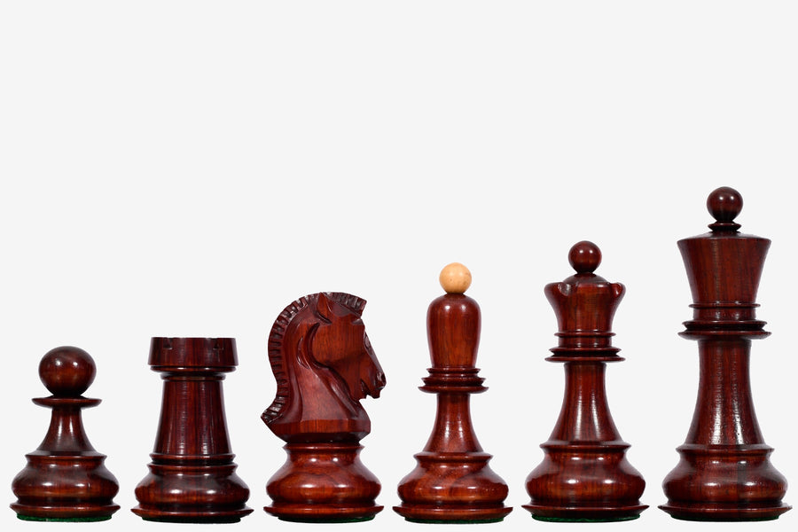 1950 Dubrovnik Bobby Fischer Chess Pieces Bud Rosewood 3.75" King | CHESSBAZAAR