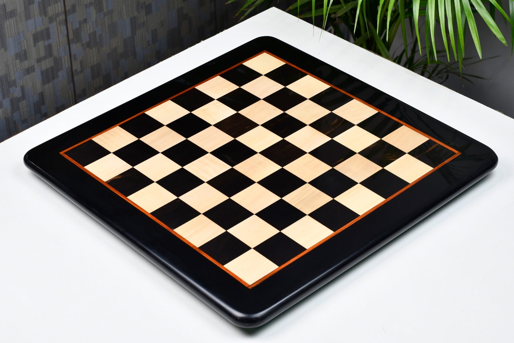 Solid Wooden Chess Board in Genuine Ebony Wood and Maple Wood 18"- 45 mm square By Chessbazaar