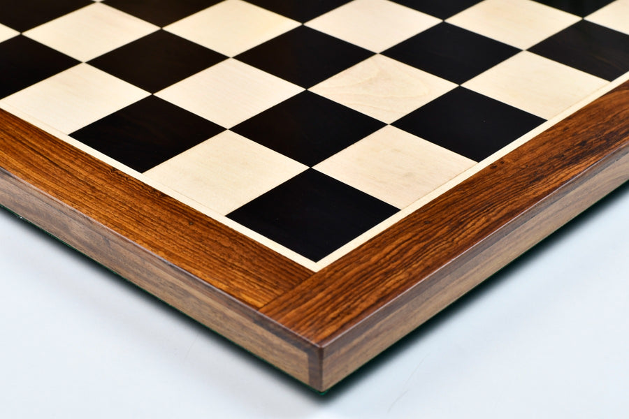 Solid Ebony Maple Chess Board with Sheesham Border 19" (50mm)