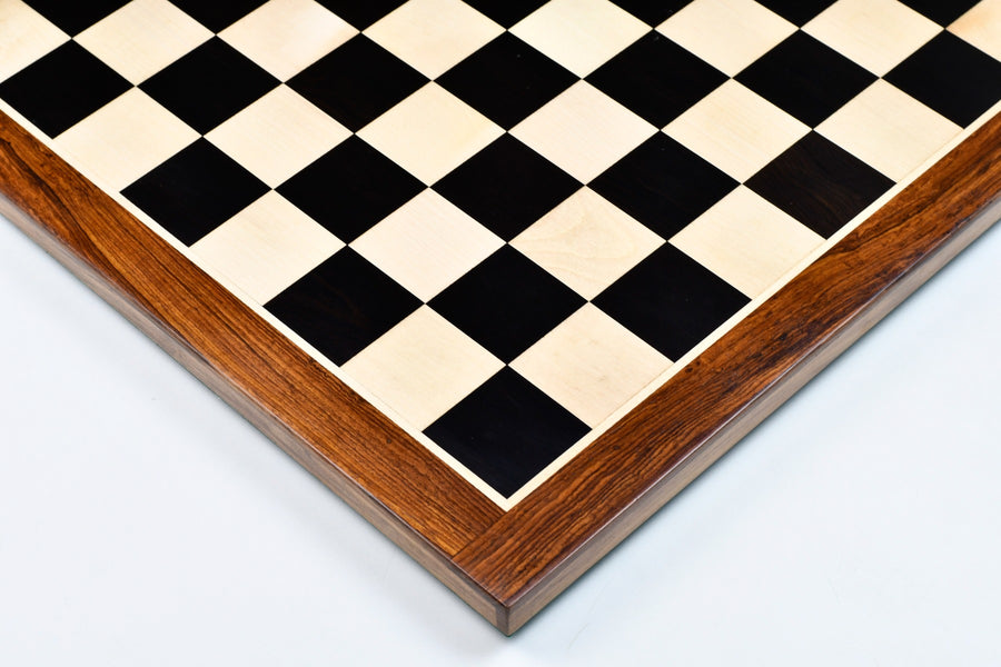 Solid Ebony Maple Chess Board with Sheesham Border 21" (55mm)
