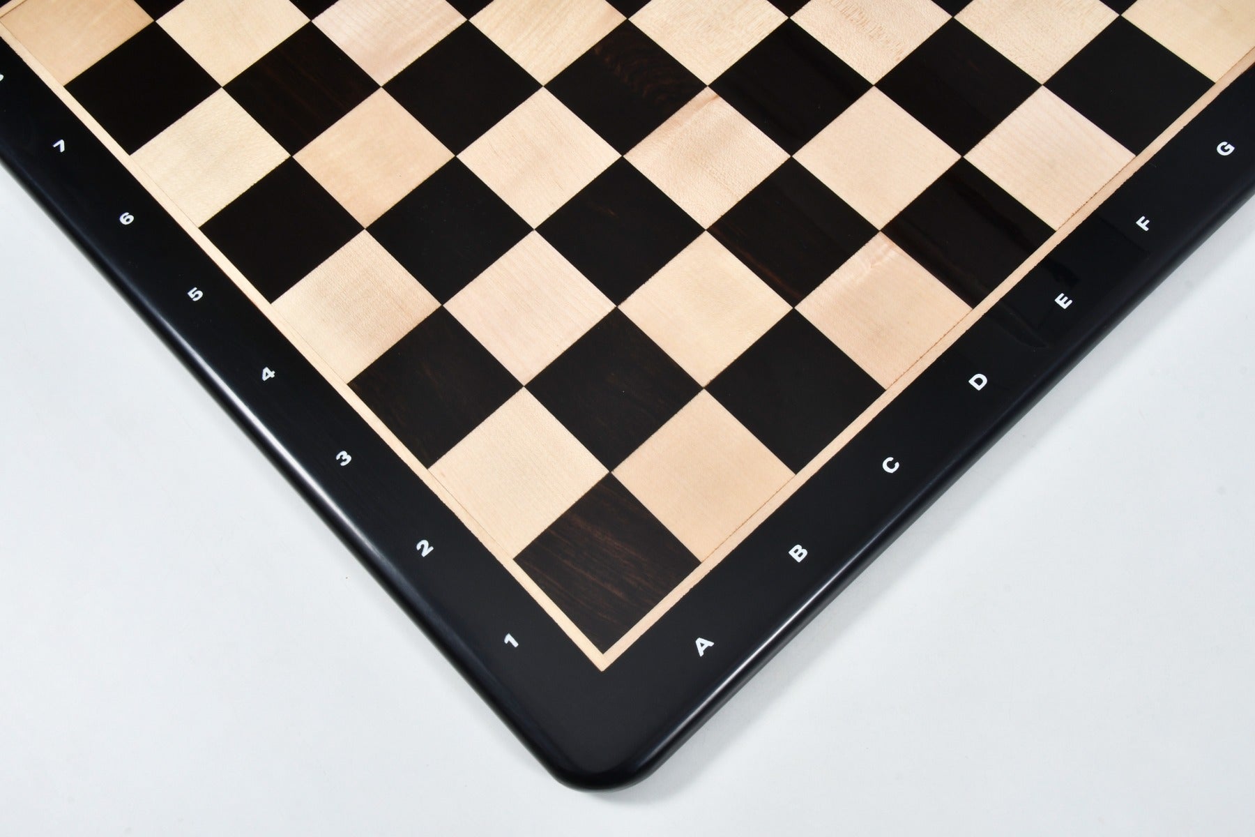 Wooden Chess Board with Notation in Ebony Wood & Maple 21" - 55 mm Square