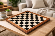 Solid Wooden Indian Notation Chess Board in Genuine Ebony Wood & Maple Wood with Sheesham Wood Border 23" - 60 mm Square