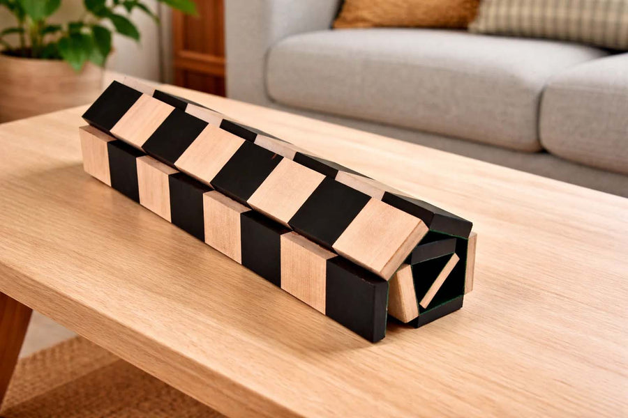 Folding Solid Ebony & Maple Chess Board 12.5" (40mm Squares)
