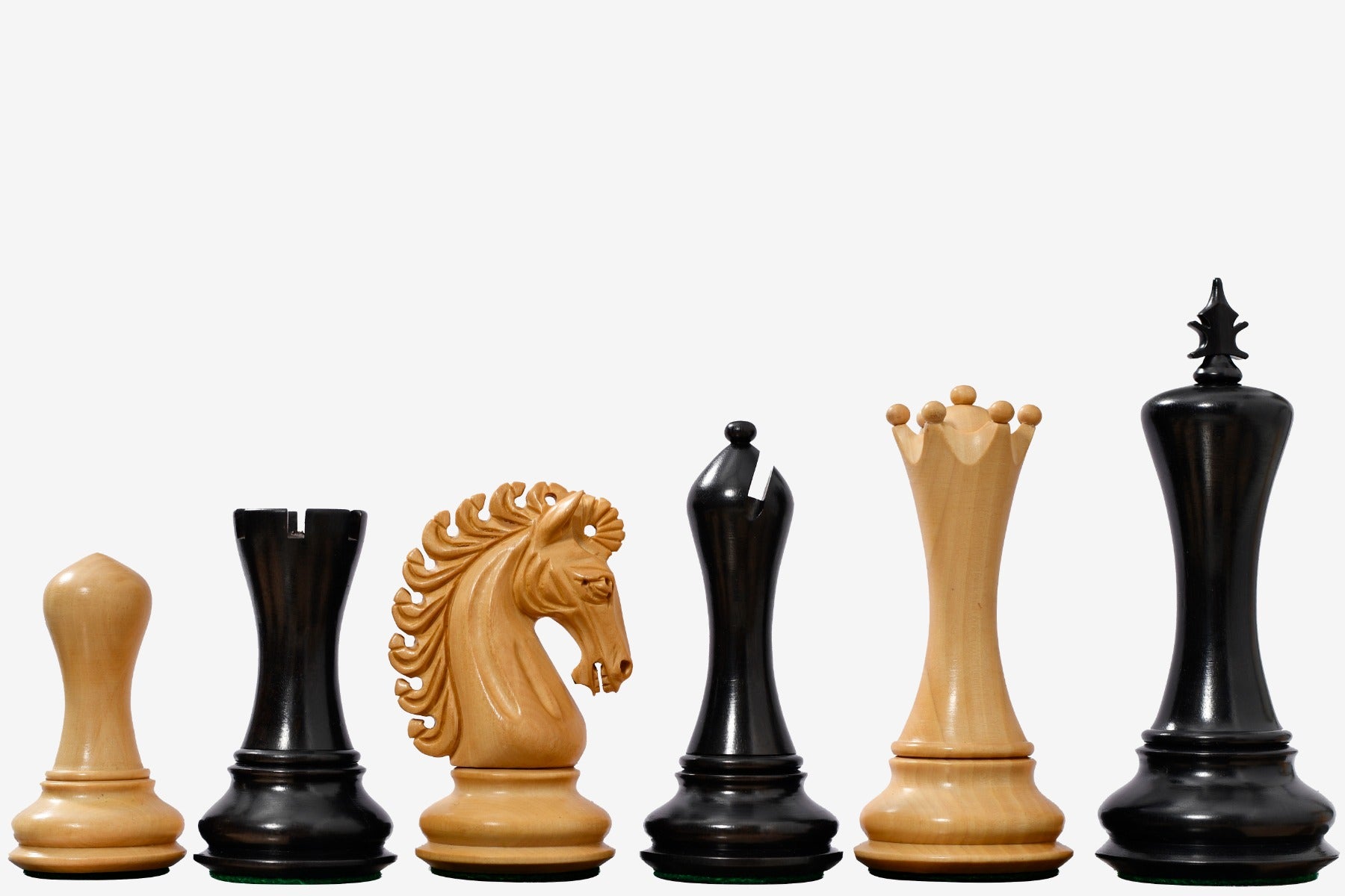 The Empire II Luxury Series Staunton Chess pieces in Ebony / Boxwood - 4.4" King