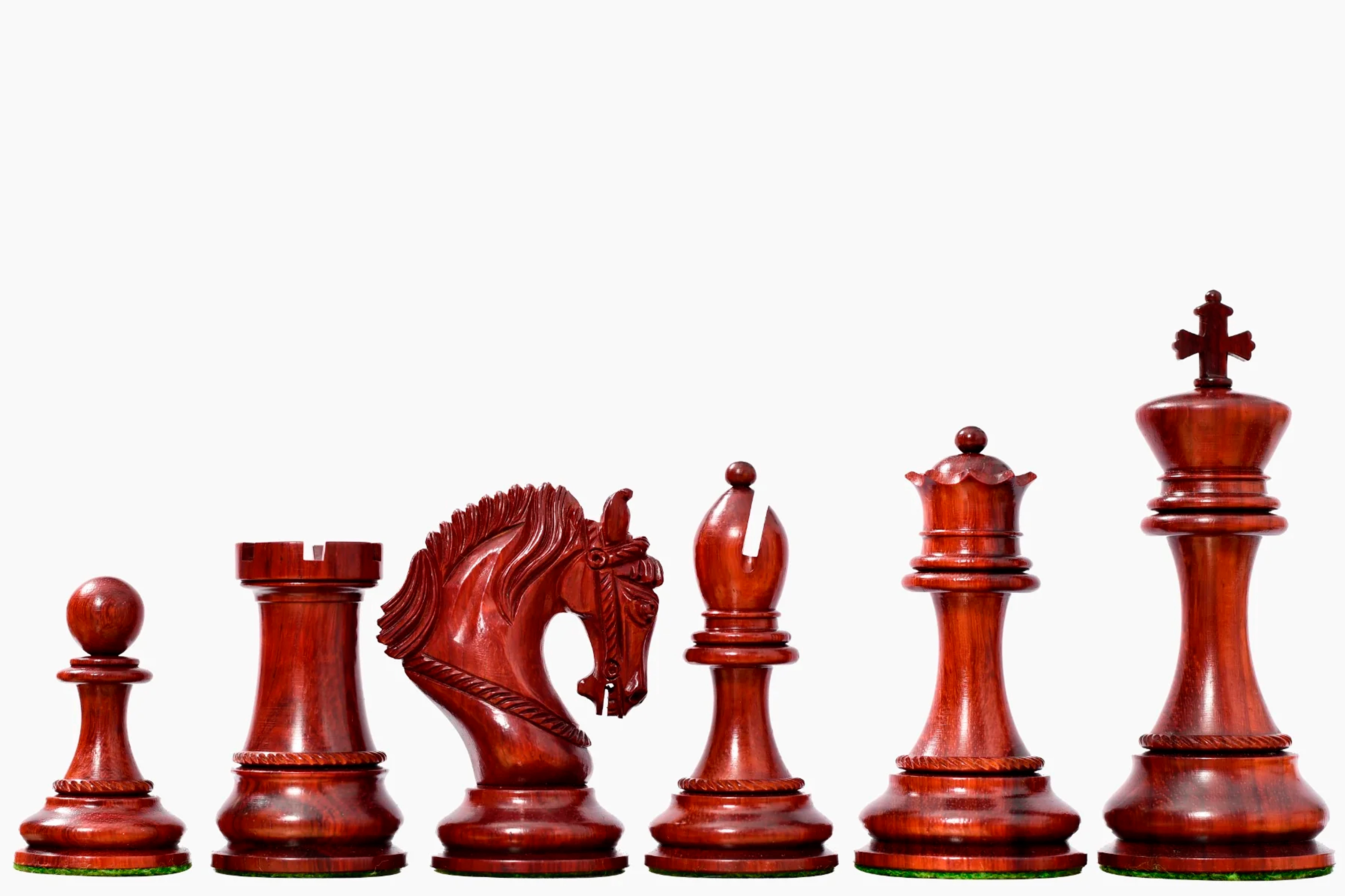 Excalibur Luxury Artisan Chess Pieces in Bud Rosewood & Boxwood - 4.6" King
