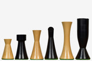Minimalist Midnight Contemporary Chess Pieces Ebonized Boxwood 3.4"- King